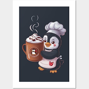 Penguin hot chocolate lover Posters and Art